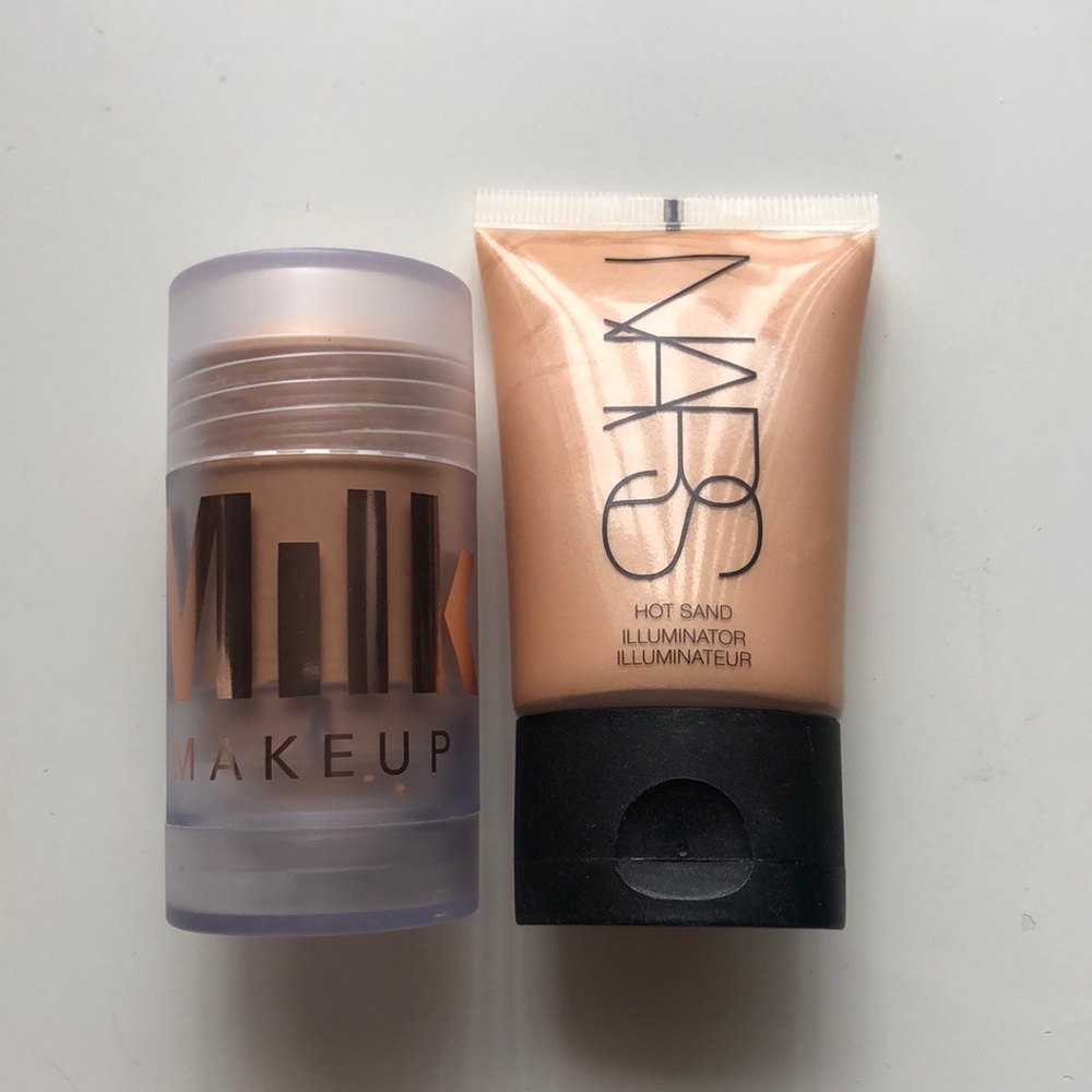 Milk makeup and NARS highlighter and primer